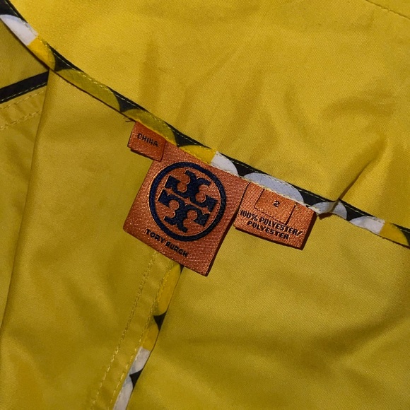 TORY BURCH - SIZE 2 YELLOW BUTTON DOWN SPRING JACKET USED - Picture 4 of 14